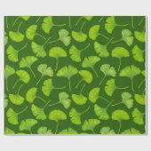 ダークグリーンの銀杏 ラッピングペーパー (フラット)