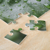 ダークグリーンの雨離れ滴 ジグソーパズル (側面)