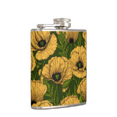 ダークグリーンの黄色いケシ フラスク (右)