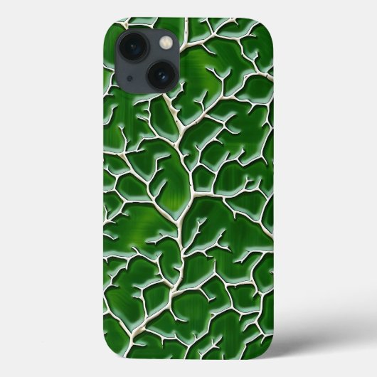 ダークグリーンのiPhoneケース：葉脈テクスチャーデザイン Case-Mate iPhoneケース (裏面)
