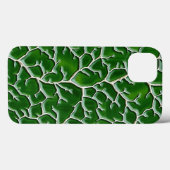 ダークグリーンのiPhoneケース：葉脈テクスチャーデザイン Case-Mate iPhoneケース (裏面 (横))