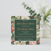 ダークグリーンイチゴ&クリームブライダルシャワー 招待状 (スタンド正面)