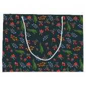 ダークグリーンエバーグリーンエレガンスクリスマス ラージペーパーバッグ (裏面)