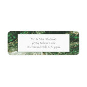 ダークグリーンエメラルドジェムストーン差出人住所ラベル ラベル (正面)