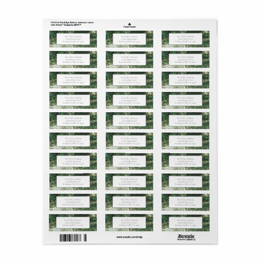 ダークグリーンエメラルドジェムストーン差出人住所ラベル ラベル (フルシート)