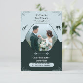 ダークグリーンエレガントウェディングパーティの招待状 招待状 (スタンド正面)