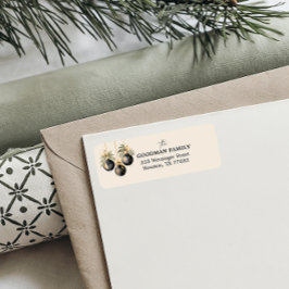 ダークグリーンエレガントグリーンクリスマスシック ラベル