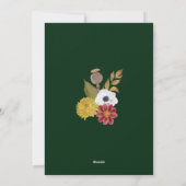 ダークグリーンエレガントボタニカルウォーターフローラ シーズンカード (裏面)