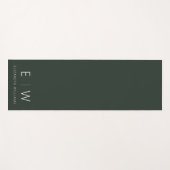 ダークグリーンエレガントミニマルモダンリストモノグラム名 ヨガマット (正面(横))