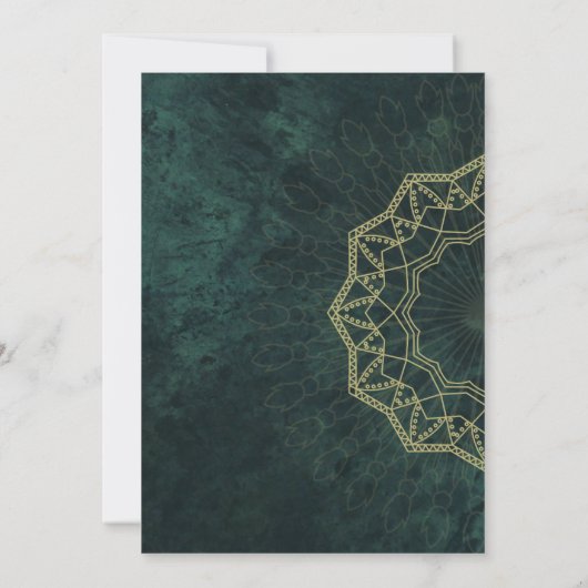 ダークグリーンエレガントムスリムニカ招待状 招待状 (裏面)