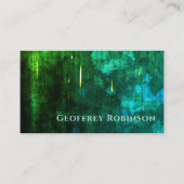 ダークグリーンエレガント抽象芸術インテリアデザイナー 名刺 (正面)