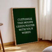 ダークグリーンカスタムウェディングポスタームーディユニークー ポスター