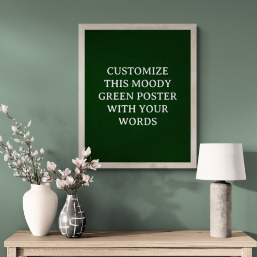 ダークグリーンカスタムウェディングポスタームーディユニークー ポスター