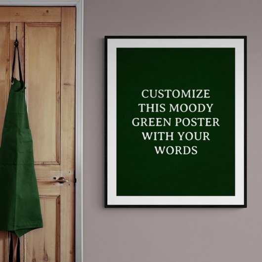 ダークグリーンカスタムウェディングポスタームーディユニークー ポスター