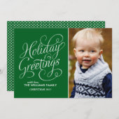ダークグリーンカスタムホリデーカード シーズンカード (正面/裏面)