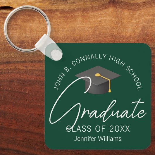 ダークグリーンカスタム卒業2025年 キーホルダー (正面)