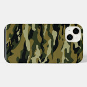 ダークグリーンカモフラージュ iPhoneケース (裏面横)