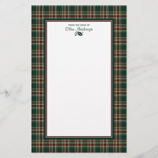 ダークグリーンクリスマスプレッパーソナライズされたド 便箋 (正面)