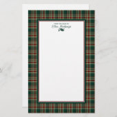 ダークグリーンクリスマスプレッパーソナライズされたド 便箋 (正面/裏面)