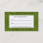 ダークグリーングリッターアポイントメント名刺 予約カード (裏面)