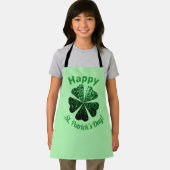 ダークグリーングリッタースパークルシャムロックセントパトリックの日 エプロン (インサイチュ)
