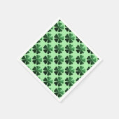 ダークグリーングリッタースパークルシャムロックパターン スタンダードカクテルナプキン (角)