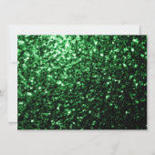 ダークグリーングリッタースパークルスウィート16スクリプエレガントト 招待状 (裏面)