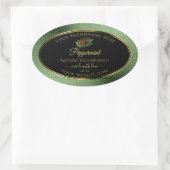 ダークグリーングリッターブラック製品ラベルLadybug 楕円形シール (バッグ)