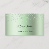 ダークグリーングリッター銀水彩名刺 名刺 (正面)