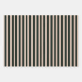 ダークグリーングレーストライプ誕生日 ラッピングペーパーシート (正面)