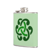 ダークグリーンケルト結び目模様 フラスク (左)