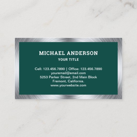 ダークグリーンコンクリートミキサーセメントトラック 名刺