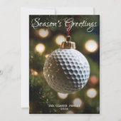 ダークグリーンゴルフシーズンのグリーティングクリスマス シーズンカード (正面)