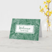 ダークグリーンシダの従業員がチームにようこそ カード (黄色い花)