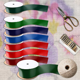 ダークグリーンシダーの木のミニマ無地のリスト サテンリボン