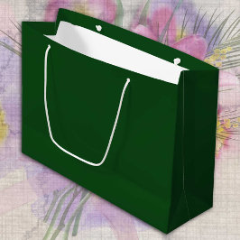 ダークグリーンシダーの木のミニマ無地のリスト ラージペーパーバッグ