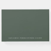 ダークグリーンシック結婚ミニマリスト ゲストブック (裏面)