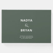 ダークグリーンシック結婚ミニマリスト ゲストブック (正面)