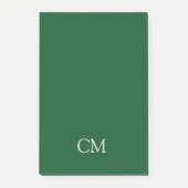 ダークグリーンシンプルモノグラム ポストイット (正面)