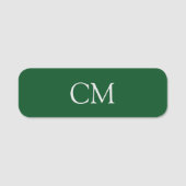 ダークグリーンシンプルモノグラム 名札 (正面)