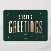 ダークグリーンシーズンのグリーティングレトロスターズフォト 箔シーズンカード (正面)