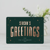 ダークグリーンシーズンのグリーティングレトロスターズフォト 箔シーズンカード (立ち正面)