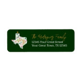 ダークグリーンジョイホリデー離れズテキサス州シェイプ ラベル (正面)