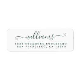 ダークグリーンスクリプトの姓差出人住所 ラベル