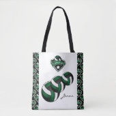 ダークグリーンスポーツバレーボールスター | DIY文字 トートバッグ (正面)