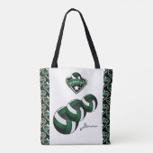 ダークグリーンスポーツバレーボールスター | DIY文字 トートバッグ (裏面)