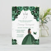 ダークグリーンダークスキンプリンセス誕生日パーティー 招待状 (スタンド正面)