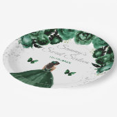 ダークグリーンダークスキンプリンセスSweet sixteen ペーパープレート (アングル)