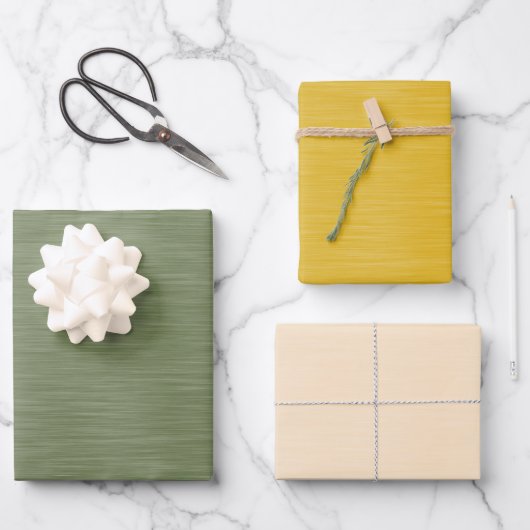 ダークグリーンダーク金ゴールドとアイボリーの輝き ラッピングペーパーシート (正面)