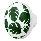 ダークグリーントロピカルパーム葉ズサマーアイランドシック セラミックノブ (右)